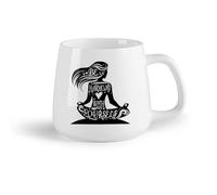 AYUEHBN Frutta in ceramica Caffè e bevande calde Frase Armonia con te stesso Yoga Rilassamento Meditazione （14oz/400ml） per bevande calde, latte macchiato, cappuccino