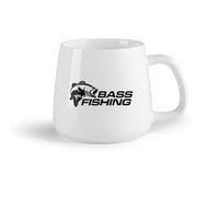 AYUEHBN Frutta in ceramica Caffè e bevande calde Lettering di animali marini dell'oceano per la pesca al black bass （14oz/400ml） Porcellana fine (ceramica)