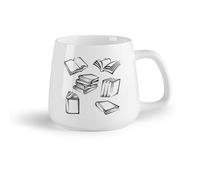 AYUEHBN Frutta in ceramica Caffè e bevande calde Libreria della Biblioteca del Negozio di Libri Aperti Scuola di Lettura （14oz/400ml） Ristorante, ufficio