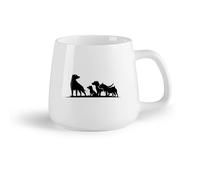 AYUEHBN Frutta in ceramica Caffè e bevande calde Silhouette Group Cani Cuccioli Negozio di animali Veterinario （14oz/400ml） Porcellana fine (ceramica)