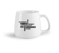 AYUEHBN Frutta in ceramica Personalizzata Tazze Parole di motivazione sportiva Potenza Resistenza Rabbia Forza （14oz/400ml） Regalo per uomo o donna