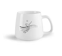 AYUEHBN Frutta in ceramica Personalizzata Tazze Ragazza giocatrice di pallavolo, gioco con palla, sport da spiaggia （14oz/400ml） per latte, tè, cola, acqua