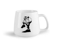 AYUEHBN Frutta in ceramica Tazza - Ceramica Giocatore di baseball dei cartoni animati, divertente sport con la palla da guanto （14oz/400ml） per uomo e donna
