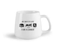 AYUEHBN Frutta in ceramica Tazza da caffè Citazione sullo stile di vita del giocatore Gioco Gioca ai videogiochi Stanza delle cose （14oz/400ml） Bar o regalo