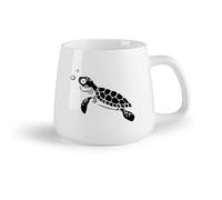 AYUEHBN Frutta in ceramica Tazza da caffè elegante Bagno per animali marini dell'oceano con piccola tartaruga marina （14oz/400ml） e bevande calde, espresso
