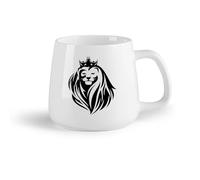 AYUEHBN Frutta in ceramica Tazza da caffè elegante Corona da re predatore con testa di leone e felino selvatico （14oz/400ml） per caffè, avena, tè, facile da pulire
