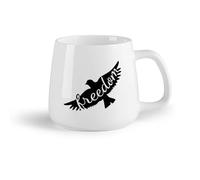 AYUEHBN Frutta in ceramica Tazza da caffè elegante Lettera di libertà per gli uccelli volanti Fauna selvatica Sii libero （14oz/400ml） per uomo e donna