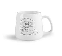 AYUEHBN Frutta in ceramica Tazza da caffè elegante Parole di ispirazione Frase Pace alla tua mente Fiore di loto （14oz/400ml） Uso in bar o ristorante