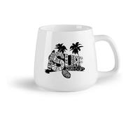 AYUEHBN Frutta in ceramica Tazza da caffè elegante Spiaggia Surf Estate Mare Vacanza Vacanze Sport Estremo （14oz/400ml） Ottimo regalo per gli innamorati