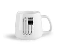 AYUEHBN Frutta in ceramica Tazza da caffè in ceramica Bandiera del club di gioco sportivo del golf d'America （14oz/400ml） per tè, cioccolata calda