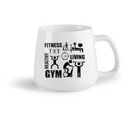 AYUEHBN Frutta in ceramica Tazza da caffè in ceramica Centro fitness Stile di vita sano Motivazione sportiva （14oz/400ml） Regalo per uomo o donna