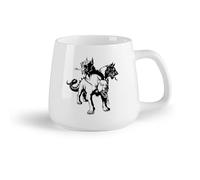 AYUEHBN Frutta in ceramica Tazza da caffè in ceramica Cerbero, animale infernale, mito del cane a tre teste （14oz/400ml） per caffè, avena, tè, facile da pulire