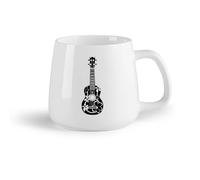AYUEHBN Frutta in ceramica Tazza da caffè in ceramica Chitarrista acustico, musicista di chitarra, fiori hippie （14oz/400ml） per latte, tè, cola, acqua