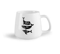 AYUEHBN Frutta in ceramica Tazza da caffè in ceramica Frase sugli animali marini dell'oceano: le balene sono carine （14oz/400ml） e bevande calde, espresso