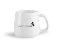 AYUEHBN Frutta in ceramica Tazza da caffè in ceramica Just Breathe Butterfly Yoga Relax Spa Bellezza Meditazione Parole （14oz/400ml） per uomo e donna