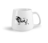 AYUEHBN Frutta in ceramica Tazza da caffè in ceramica Leone floreale Animale selvatico Tribale Predatore Zoo （14oz/400ml） Un bel regalo di Natale