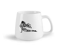 AYUEHBN Frutta in ceramica Tazza da caffè in ceramica Yoga Meditazione Salute e Bellezza Corpo della Ragazza （14oz/400ml） per tè, caffè, latte, cappuccino