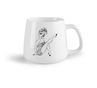 AYUEHBN Frutta in ceramica Tazza da caffè Ragazza pin-up in stile retrò con sex appeal, bellissima donna dei cartoni animati （14oz/400ml） per casa o lavoro
