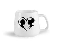 AYUEHBN Frutta in ceramica Tazza da caffè Simbolo astratto dell'amore a forma di cuore, ragazzo e ragazza, uomo e donna （14oz/400ml） per casa o lavoro