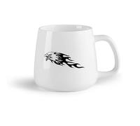 AYUEHBN Frutta in ceramica Tazza da tè e caffè alla moda Aquila calva, uccello americano, fiamme patriottiche （14oz/400ml） Porcellana fine (ceramica)