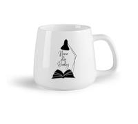 AYUEHBN Frutta in ceramica Tazza da tè e caffè alla moda Citazione: Non smettere mai di leggere. Biblioteca dei libri aperti. （14oz/400ml） per ufficio, casa