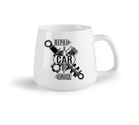 AYUEHBN Frutta in ceramica Tazza da tè e caffè alla moda Dettagli del servizio di riparazione auto in garage （14oz/400ml） Porcellana fine (ceramica)