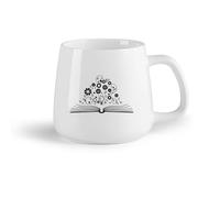 AYUEHBN Frutta in ceramica Tazza da tè e caffè alla moda Scuola Cervello Scienza Libro aperto Lampada Ingranaggi Fisica （14oz/400ml） Bar o regalo