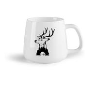 AYUEHBN Frutta in ceramica Tazza da tè in ceramica Cacciatore di teste di corno di cervo in campeggio con animali （14oz/400ml） per tè, cioccolata calda