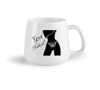 AYUEHBN Frutta in ceramica Tazza da tè in ceramica Donna sexy e sexy che ottiene una ragazza in uno strip club con farfalle （14oz/400ml） Bar o regalo