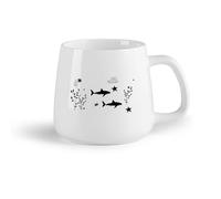 AYUEHBN Frutta in ceramica Tazza da tè latte in porcellana Animali marini Squalo Stella marina Oceano （14oz/400ml） Tazza da caffè in ceramica per cappuccino, tè, latte,