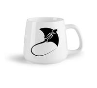 AYUEHBN Frutta in ceramica Tazza da tè latte in porcellana Animali Pesci Skat Mare Oceano Sott'acqua （14oz/400ml） Ottimo per casa, ufficio, bar, idee regalo