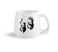 AYUEHBN Frutta in ceramica Tazza da tè latte in porcellana Animali Re Leone e Leonessa Famiglia Africana （14oz/400ml） Cappuccino, latte macchiato, tè, espresso