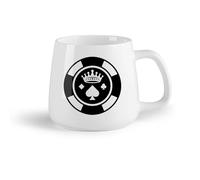 AYUEHBN Frutta in ceramica Tazza da tè latte in porcellana Chip Crown Gioca a Poker Gioco d'Azzardo （14oz/400ml） Caffè, tè, latte macchiato, latte, cacao, succhi di frutta e altre bevande calde