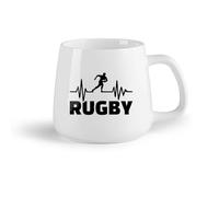 AYUEHBN Frutta in ceramica Tazza da tè latte in porcellana Giocatore di rugby duro, sportivo （14oz/400ml） Lavabile in lavastoviglie, adatto al microonde, per ufficio e casa