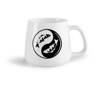 AYUEHBN Frutta in ceramica Tazza da tè latte in porcellana Koi Fish Yin Yang Zen Pesci asiatici Simbolo Yoga （14oz/400ml） per espresso, set da tè