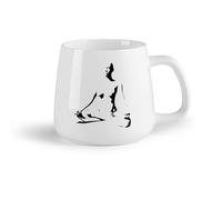 AYUEHBN Frutta in ceramica Tazza da tè latte in porcellana Meditazione Donna Ragazza Modello Yoga （14oz/400ml） Regalo divertente per amanti del caffè, migliori amici, colleghi e amici