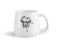 AYUEHBN Frutta in ceramica Tazza da tè latte in porcellana Mitologia fantasy dei draghi asiatici volanti （14oz/400ml） per bevande calde, latte macchiato, cappuccino