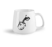AYUEHBN Frutta in ceramica Tazza da tè latte in porcellana Ornamento tribale a forma di lucertola e geco （14oz/400ml） per bevande calde, latte macchiato, cappuccino
