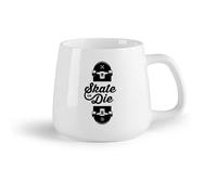 AYUEHBN Frutta in ceramica Tazza da tè latte in porcellana Slogan degli skater Skate or Die Sport （14oz/400ml） Lavabile in lavastoviglie, adatto al microonde, per ufficio e casa