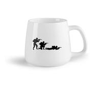 AYUEHBN Frutta in ceramica Tazza da tè latte in porcellana Soldati Armi Militari Sala Giochi di Guerra （14oz/400ml） Tazza da caffè in ceramica per cappuccino, tè, latte,