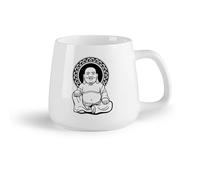 AYUEHBN Frutta in ceramica Tazza da tè o caffè originale Buddha sorridente Buddismo Religione Yoga Meditazione （14oz/400ml） Porcellana fine (ceramica)
