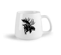 AYUEHBN Frutta in ceramica Tazza da tè o caffè originale Club di caccia con corna di animali della foresta, testa di cervo e alce （14oz/400ml） per casa e ufficio