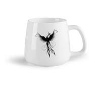 AYUEHBN Frutta in ceramica Tazza da tè o caffè originale Incredibile uccello volante fantasy, simbolo di rinascita, fenice （14oz/400ml） per ufficio, casa
