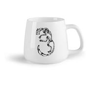 AYUEHBN Frutta in ceramica Tazza da tè o caffè originale Personaggio da compagnia con motivo a danza di scheletro di gatto （14oz/400ml） per ufficio, casa