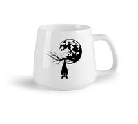 AYUEHBN Frutta in ceramica Tazza da tè o caffè originale Pipistrello notturno Animale Albero Ramo Luna piena （14oz/400ml） e adatte al microonde