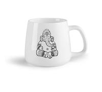 AYUEHBN Frutta in ceramica Tazza in ceramica originale Cartone animato Ganesha Dio Elefante Induismo India Bambini （14oz/400ml） per tè, caffè, infuso caldo