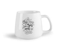 AYUEHBN Frutta in ceramica Tazza in ceramica originale Lettering Chiudi gli occhi Esprimi un desiderio Citazione ispiratrice （14oz/400ml） per uomo e donna