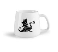 AYUEHBN Frutta in ceramica Tazza in ceramica per caffè, tè e cacao Drago Fuoco Mitologia Fantasy Bestia （14oz/400ml） Lavabile in lavastoviglie e adatto al microonde
