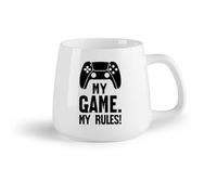 AYUEHBN Frutta in ceramica Tazza in ceramica per caffè, tè e cacao Il mio gioco Le mie regole Gioca al gioco Joystick （14oz/400ml） Un bel regalo di Natale