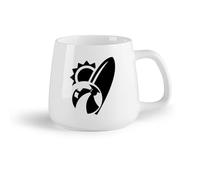 AYUEHBN Frutta in ceramica Tazza in ceramica per caffè, tè e cacao Vacanze al mare, sole, surf e balli （14oz/400ml） Lavabile in lavastoviglie e adatto al microonde